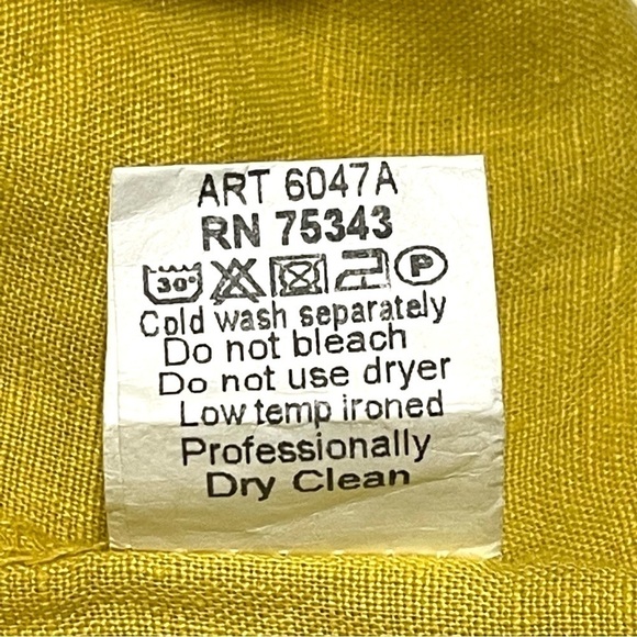 Terzo Millennio Woman 100% LINEN Yellow Back Stripe Lace Top Blouse ITALY Size S - Picture 8 of 11